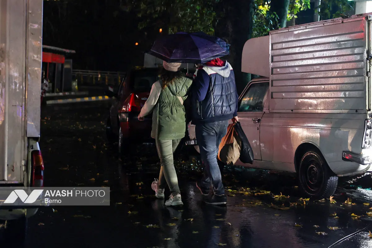 بارش باران پاییزی در تهران