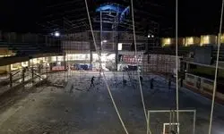 آغاز مرمت قسمت‌های آسیب دیده فدراسیون کشتی بر اثر موج انفجارها
