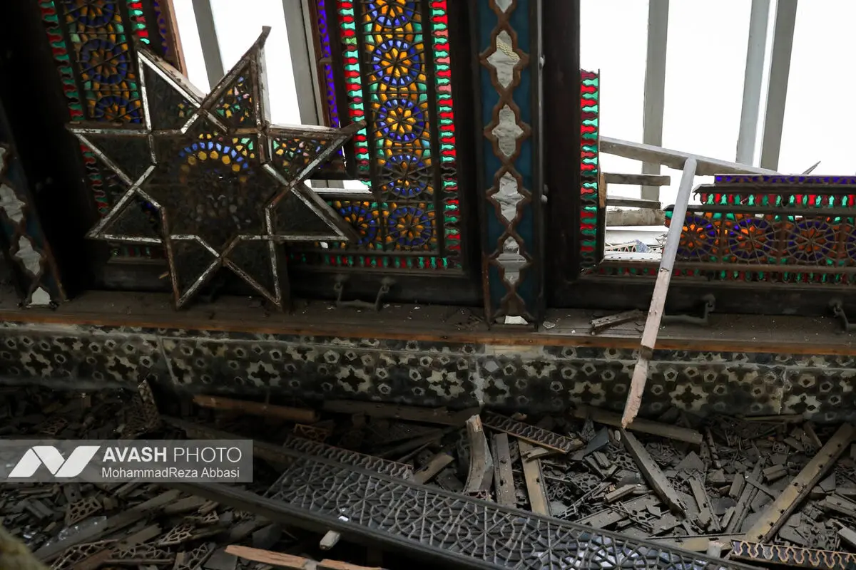 آثار تخریب حملات هوایی آمریکا و رژیم صهیونیستی به کاخ گلستان