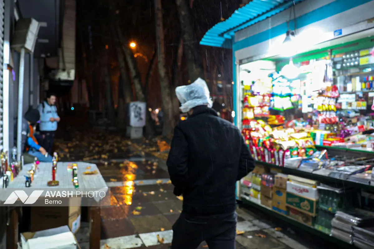 بارش باران پاییزی در تهران