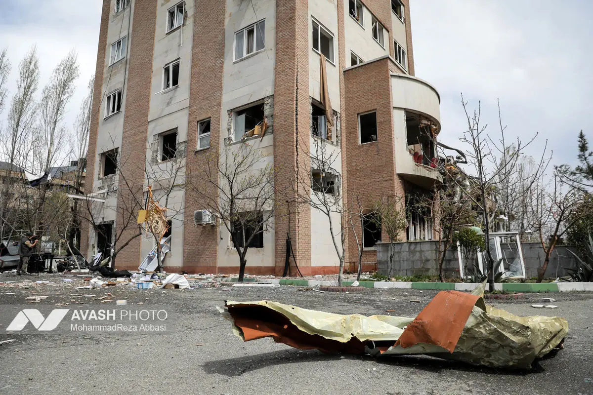 آثار حملات هوایی به دانشگاه شهید بهشتی ایران