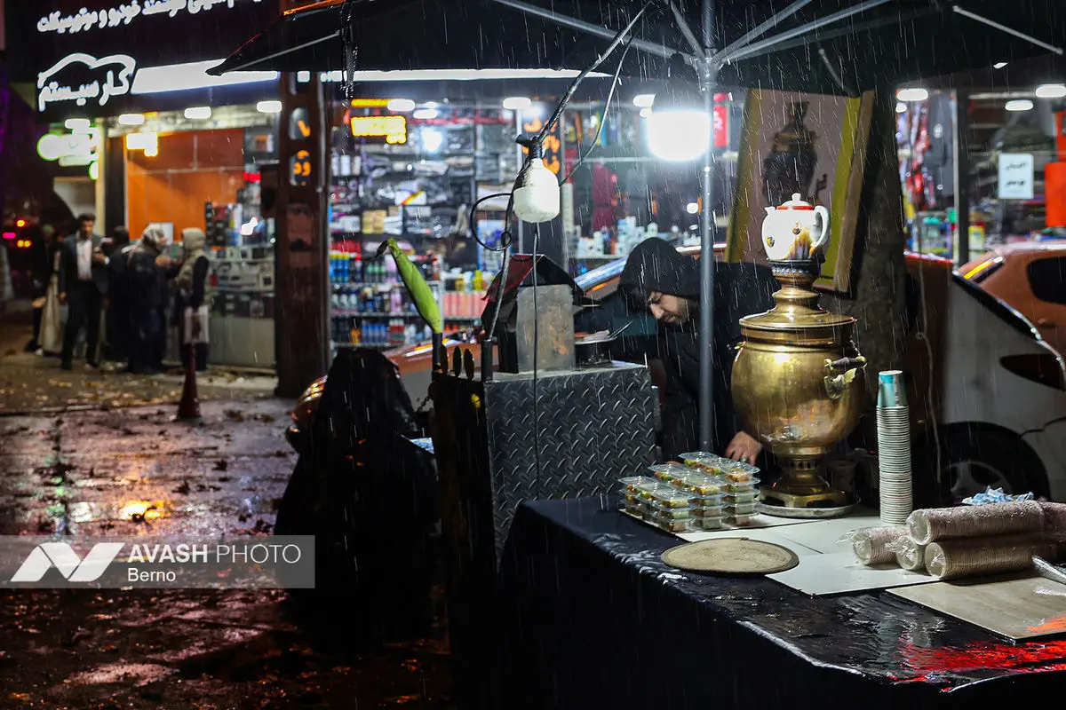 بارش باران پاییزی در تهران