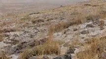 لحظه بارش برف در روستای میاب مرند در 30 شهریورماه