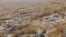 لحظه بارش برف در روستای میاب مرند در 30 شهریورماه
