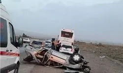 ۱۱ زخمی در تصادف زنجیره‌ای قزوین ـ رشت