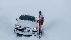 هم اکنون بارش برف در مرز تمرچینِ پیرانشهر، آذربایجان‌غربی