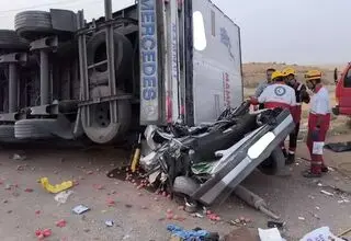 تصاویر دلخراش از تصادف دادستان گناباد و خانواده‌اش