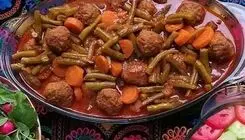 طرز تهیه خورش لوبیا سبز با کوفته قلقلی
