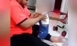 لحظه رفتار شرم آور مرد عرب با دختر بچه 2 ساله+فیلم 