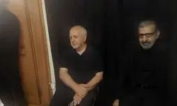 حضور ظریف در مراسم عزاداری شام غریبان حسینی(ع) در منزل سید صادق خرازی