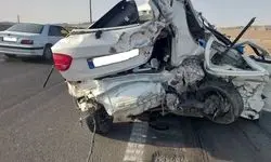 مرگ در برخورد شدید دو خودرو 