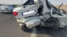 مرگ در برخورد شدید دو خودرو 