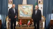 دیدار وزیر امور خارجه ترکیه با علی لاریجانی