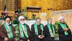 برگزاری آیین سنتی تعویض پرچم گنبد بارگاه امام رضا (ع) با حضور عراقچی 