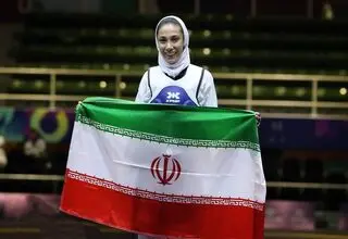 اولین طلای تکواندو به نام دختر ایرانی ضرب شد/ نمایش مقتدرانه ساینا کرمی با کسب مدال خوشرنگ