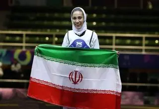 اولین طلای تکواندو به نام دختر ایرانی ضرب شد/ نمایش مقتدرانه ساینا کرمی با کسب مدال خوشرنگ