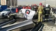 برخورد هولناک مینی‌بوس و 2 خودروی سواری در در بزرگراه آیت الله سعیدی تهران