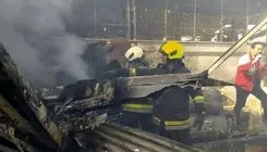 تصاویر هولناک از سقوط و آتش سوزی هلی‌کوپتر ارتش ایران