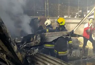 تصاویر هولناک از سقوط و آتش سوزی هلی‌کوپتر ارتش ایران