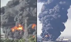 آتش‌سوزی بزرگ در یک انبار در چین + عکس 