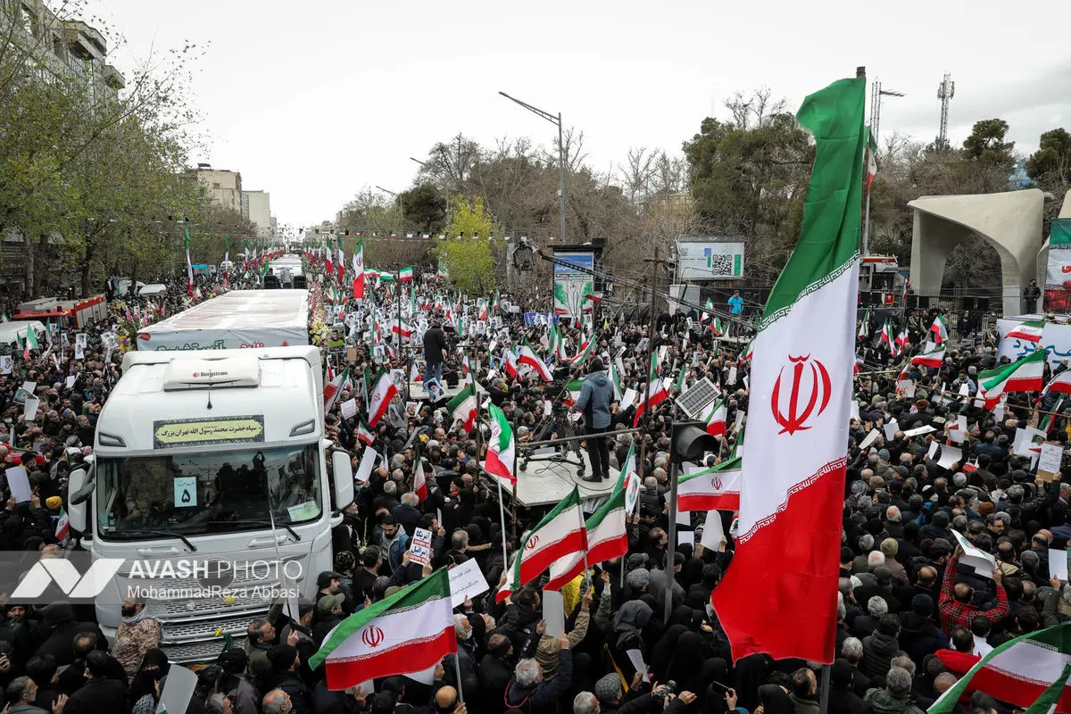 مراسم تشییع پیکر شهدای جنایات اخیر صهیونی - آمریکایی _۱