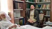 سید حسن خمینی از آیت الله العظمی نوری همدانی عیادت کرد