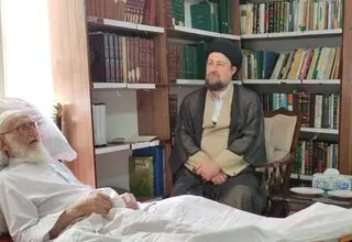 سید حسن خمینی از آیت الله العظمی نوری همدانی عیادت کرد