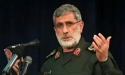سردار قاآنی: غاصبان فلسطین در سرزمین‌های اشغالی دچار «سرطان اجتماعی» شده‌اند