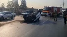 تصادف شدید در شرق تهران/ راننده سمند به بیمارستان منتقل شد+تصاویر