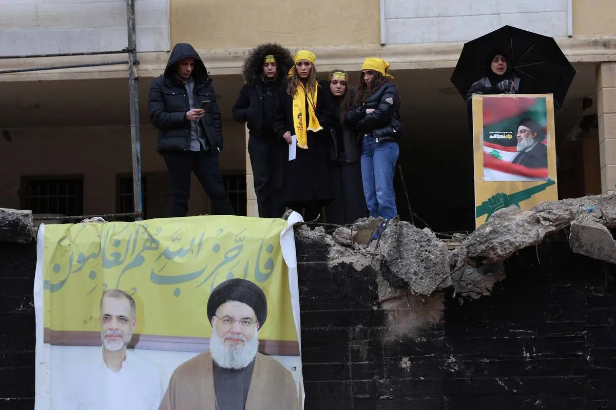 حضور حشدالشعبی در محل شهادت سید حسن نصرالله