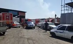 مهار آتش‌سوزی یک انبار کالا در بزرگراه بابایی