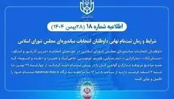 داوطلبان انتخابات میان‌دوره‌ای مجلس تا ۲ اسفند ثبت‌نام را نهایی کنند
