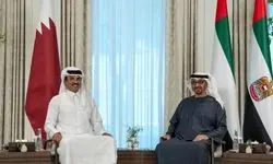 دیدار امیر قطر و رئیس امارات پیش از سفر ترامپ به منطقه
