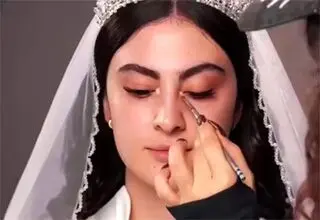مریم مومن قبل و بعد از میکاپ عروسی‌اش