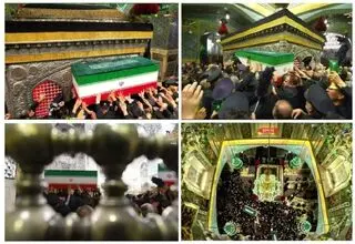 پیکر مطهر رهبر شهید به خاک سپرده شد