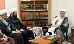 دیدار خانواده شهید علی لاریجانی با آیت‌الله سبحانی