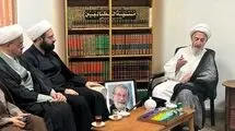 دیدار خانواده شهید علی لاریجانی با آیت‌الله سبحانی