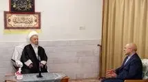 قالیباف گزارش عملکرد مجلس را به آیت الله جوادی آملی و مکارم شیرازی ارائه کرد