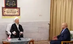 قالیباف گزارش عملکرد مجلس را به آیت الله جوادی آملی و مکارم شیرازی ارائه کرد