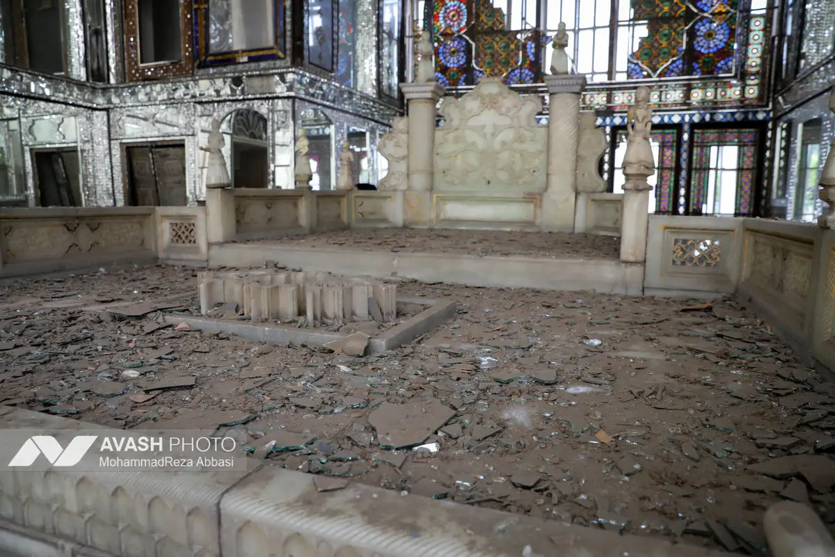 آثار تخریب حملات هوایی آمریکا و رژیم صهیونیستی به کاخ گلستان