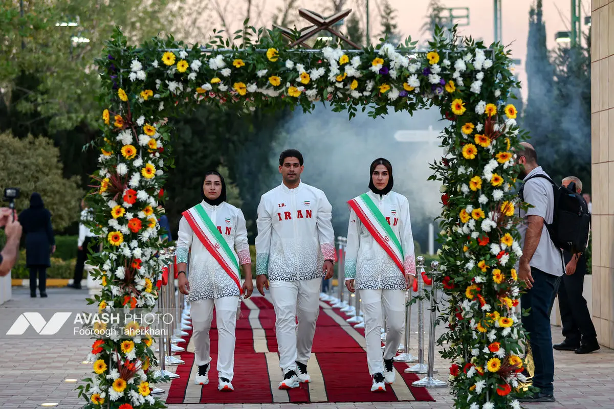 مراسم بدرقه کاروان های ورزشی اعزامی به بازیهای کشورهای اسلامی ریاض و بازیهای آسیایی جوانان بحرین