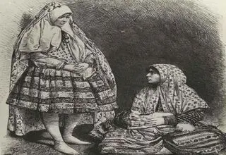 عکسی از مدلینگ زن متفاوت در دوران قاجار با ضبط صوت