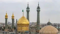 حرم حضرت معصومه (س) در آستانه عید غدیر سبزپوش شد