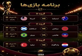 برنامه مسابقات روز نهم دور گروهی جام جهانی ۲۰۲۶