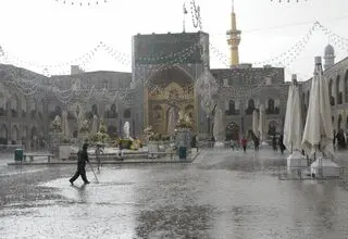 طوفان شدید در حرم امام رضا(ع)/ ببینید