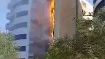 مهار آتش‌سوزی در برج زمرد تبریز