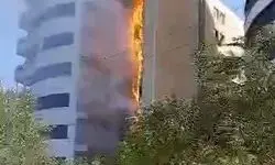 مهار آتش‌سوزی در برج زمرد تبریز