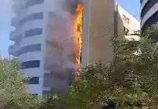 مهار آتش‌سوزی در برج زمرد تبریز