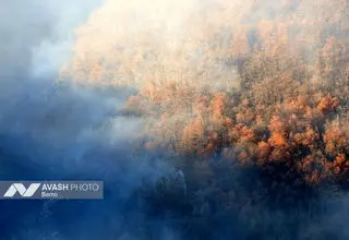 آتش سوزی ۲ هکتار از جنگل‌های گیلان