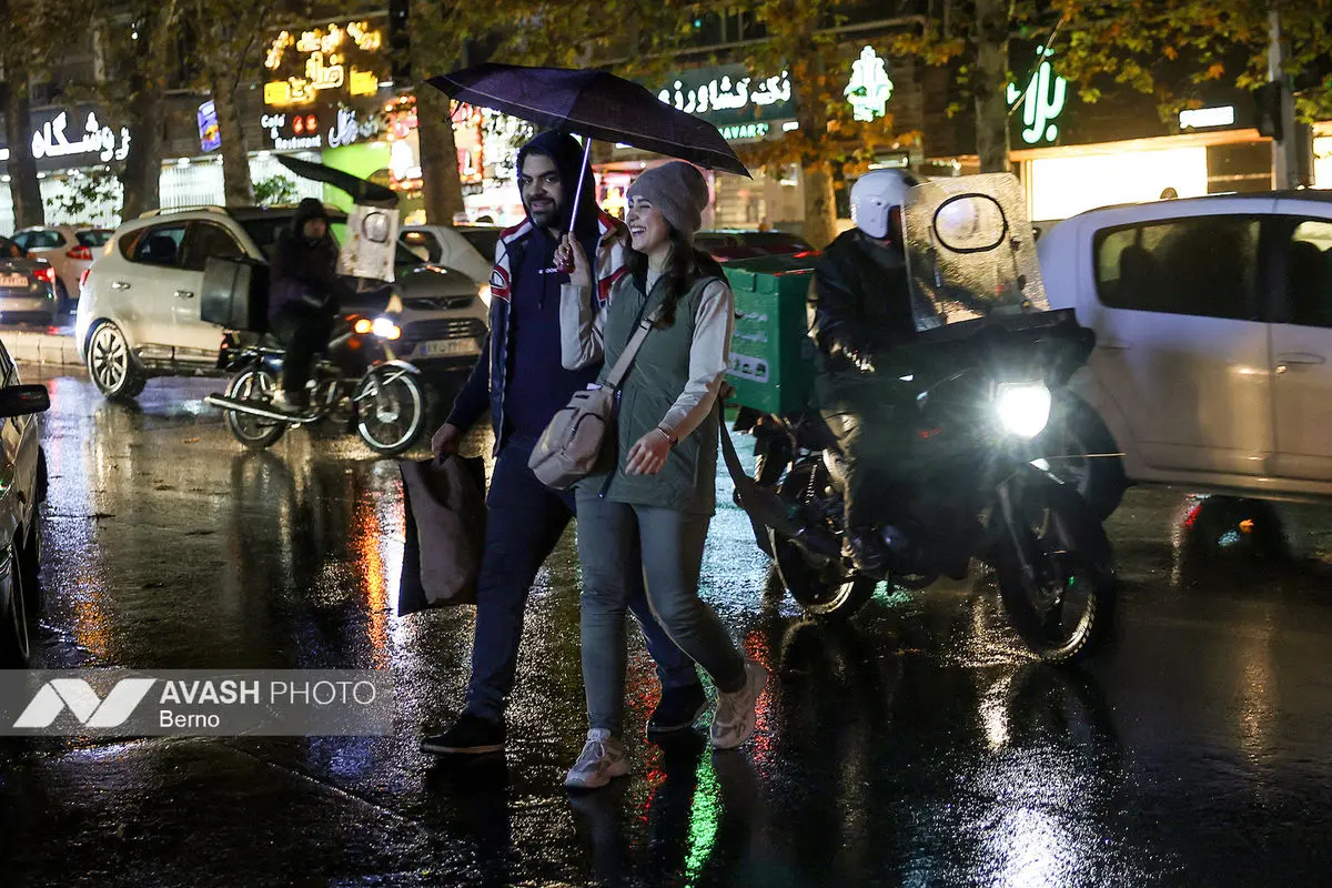 بارش باران پاییزی در تهران
